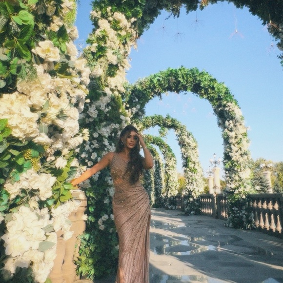 Portia and Scarlett One Shoulder Dress in Gold - Picture 1 of 2